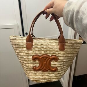 Celine Straw Raffia Mini Tote